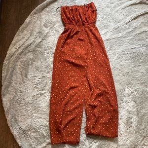 Strapless Wide Leg Romper